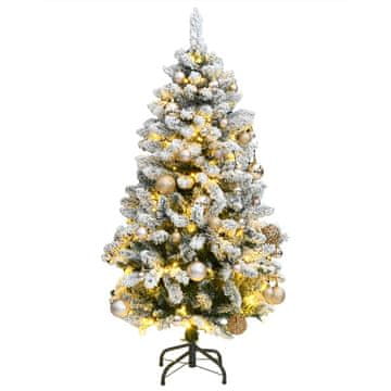 Vidaxl Umjetno božićno drvce na šarke sa 150 LED lampica i kuglica, 150 cm