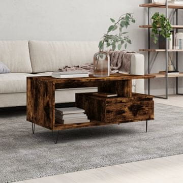 Vidaxl Klub stolić dimljeni hrast 90x49x45 cm
