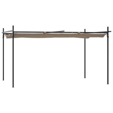 Vidaxl Pergola s pomičnim krovom smeđesiva 395x292x230 cm