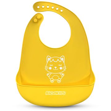 Ricokids silikonski podbradnik za hranjenje žuti