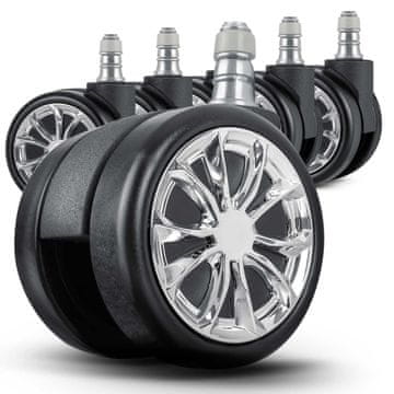 Sofotel Crni gumeni kotači za fotelje, 5 kom.