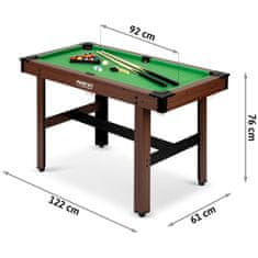 Neo-Sport Bilijarski stol 122 x 61 x 76 cm NS-807 tamnosmeđi