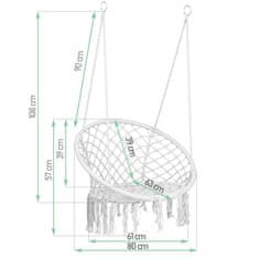 Sofotel Viseća vrtna ljuljačka BOHO siva