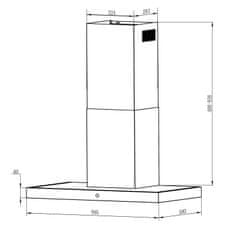 Berdsen Kuhinjska napa 90 cm Crna BT-218