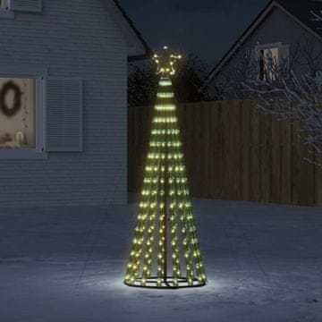 Vidaxl Konusno božićno drvce s lampicama, 275 toplo bijelih LED dioda, 180 cm