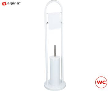 Alpina držač za WC četku i toaletni papir, bijela