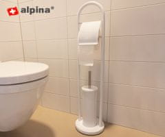Alpina držač za WC četku i toaletni papir, bijela