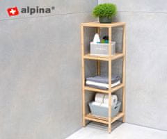 Alpina kupaonska polica, 108,5 x 33 x 32 cm, 4 razine, bambus