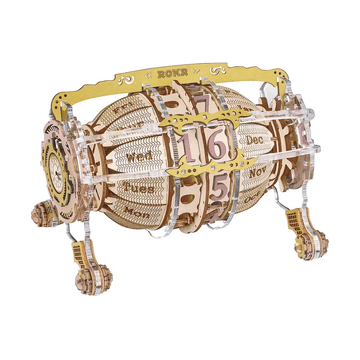 Robotime Stolni kalendar sa satom, drvena 3D slagalica, (ROKR LC801)