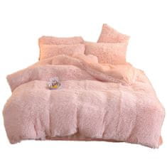 HOME & MARKER® Mekana i udobna, plišana posteljina, zimska, za bračni krevet, king size, 180x200 cm | SNUGGBED, svijetlo roza