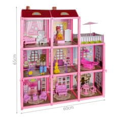 MG Dollhouse kućica za lutke 65 cm, ružičasta