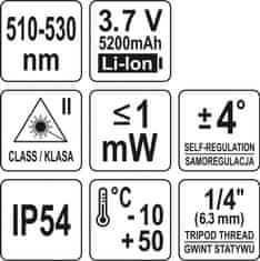YATO Bežični GREEN 12-linijski laserski nivo USB