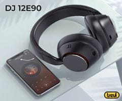 Trevi DJ 12E90 bežične naglavne slušalice, Bluetooth 5.3, ANC, mikrofon, baterija, USB-C, + torbica