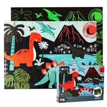 Aga4Kids Dječje svjetleće puzzle Dinosauri 100 dijelova
