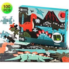 Aga4Kids Dječje svjetleće puzzle Dinosauri 100 dijelova
