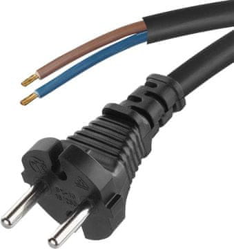 EMOS S03350 priključni kabel, guma, 2×1,5 mm, crni, 5 m