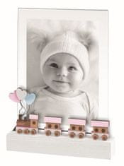 MASCAGNI A1134 VLAK RUŽIČASTI AKRIL okvir drvo 13x18