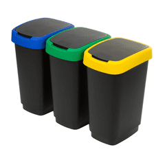 Rotho Set za Sortiranje Otpada TWIST 3x25L Plastičan Višebojni Koševi