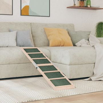 Vidaxl Rampa za pse siva 120x30 cm masivno jelovo drvo