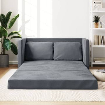 Vidaxl 2-u-1 podna sofa tamno siva 122x204x55 cm baršun