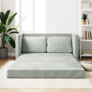 Vidaxl 2-u-1 podna sofa svijetlosiva 122x204x55 cm baršun