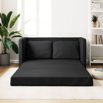 Vidaxl 2-u-1 podna sofa crna 112x174x55 cm umjetna koža