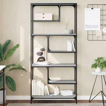 Vidaxl Polica, sivi hrast sonoma, 81x36x176 cm, materijal na bazi drva