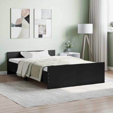Vidaxl Okvir kreveta s uzglavljem i podnožjem crni 120x200 cm