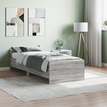 Vidaxl Okvir kreveta, sivi hrast sonoma 75x190 cm, materijal na bazi drva