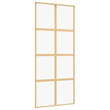 Vidaxl Klizna vrata zlatna 90 x 205 cm prozirno staklo ESG i aluminij