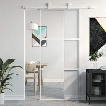 Vidaxl Klizna vrata, zlatna, 90x205 cm, kaljeno staklo i aluminij