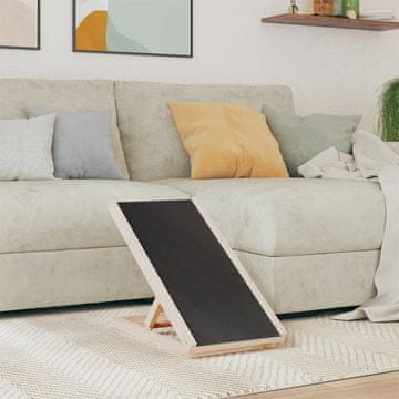 Vidaxl Rampa za pse siva 70x35 cm masivno drvo jele