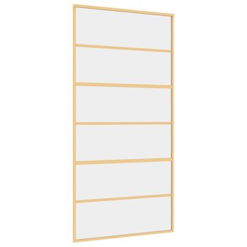 Vidaxl Klizna vrata zlatna 102,5x205 cm prozirno staklo ESG i aluminij