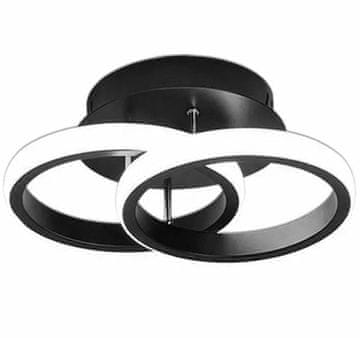 aptel Moderna stropna LED lampa 20W crna 26cm krugovi