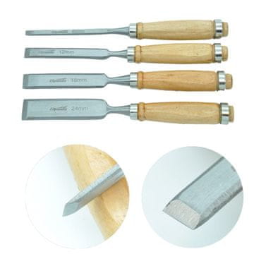 Sparta Set od 4 drvena dlijeta za rezbarenje 300 mm 6-24 mm