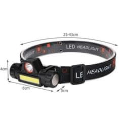 hurtnet Glava baterija 1200mah LED cob svjetiljka s magnetom