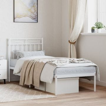 Vidaxl Metalni okvir kreveta s uzglavljem bijeli 80x200 cm