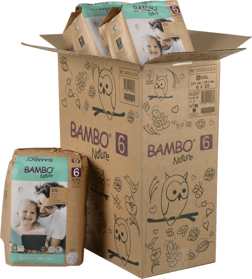 Bambo Nature pelene, 16+ kg (veličina 6), 120/1, papirna vreća