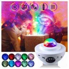 Bass Polska LED RGB Zvjezdani projektor i Bluetooth Loud USB White