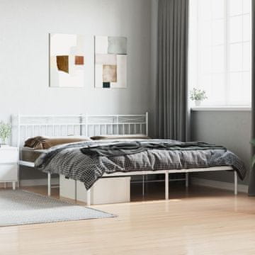 Vidaxl Metalni okvir kreveta s uzglavljem bijeli 183x213 cm