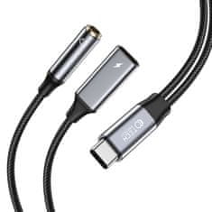 Tech-protect Ultraboost adapter USB-C - USB-C / 3.5mm jack 60W 6A PD, crno