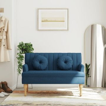 Vidaxl Klupa s jastucima plava 113x64,5x75,5 cm tkanina