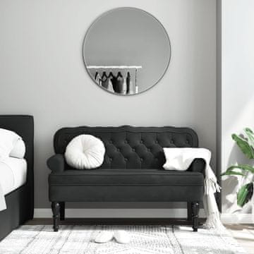 Vidaxl Klupa s naslonom Crna 119,5x64,5x75 cm Baršunasta