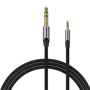 MojPlanet Audio kabel 3,5 mm TRS na 6,35 mm Vention BAUHH 2 m sivi