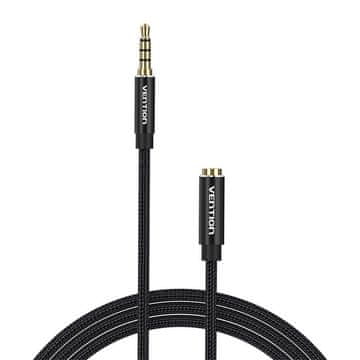 MojPlanet Audio kabel TRRS 3,5 mm muški na 3,5 mm ženski konektor BHCBJ 5 m crni