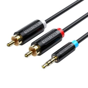 MojPlanet Audio adapter za kabel 3,5 mm muški na 2x muški RCA Vention BCLBK 8 m crni