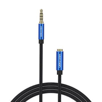 MojPlanet Audio kabel TRRS 3,5 mm muški na 3,5 mm ženski, ventilacijski BHCLJ 5 m, plavi