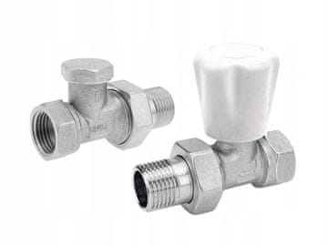Ferro Ravni radijatorski set 1/2" bijela ručka
