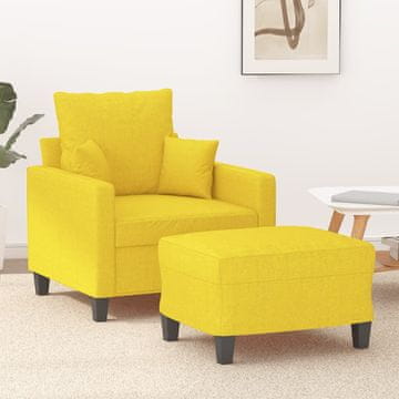 Vidaxl Fotelja s podnožjem svijetložuta 60 cm tkanina