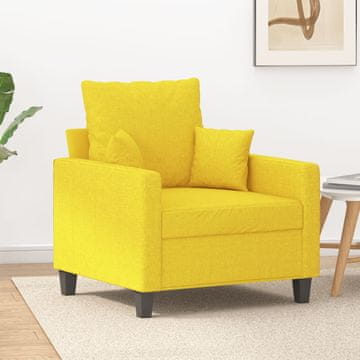 Vidaxl Fotelja, svijetložuta, 60 cm, presvlaka od tkanine